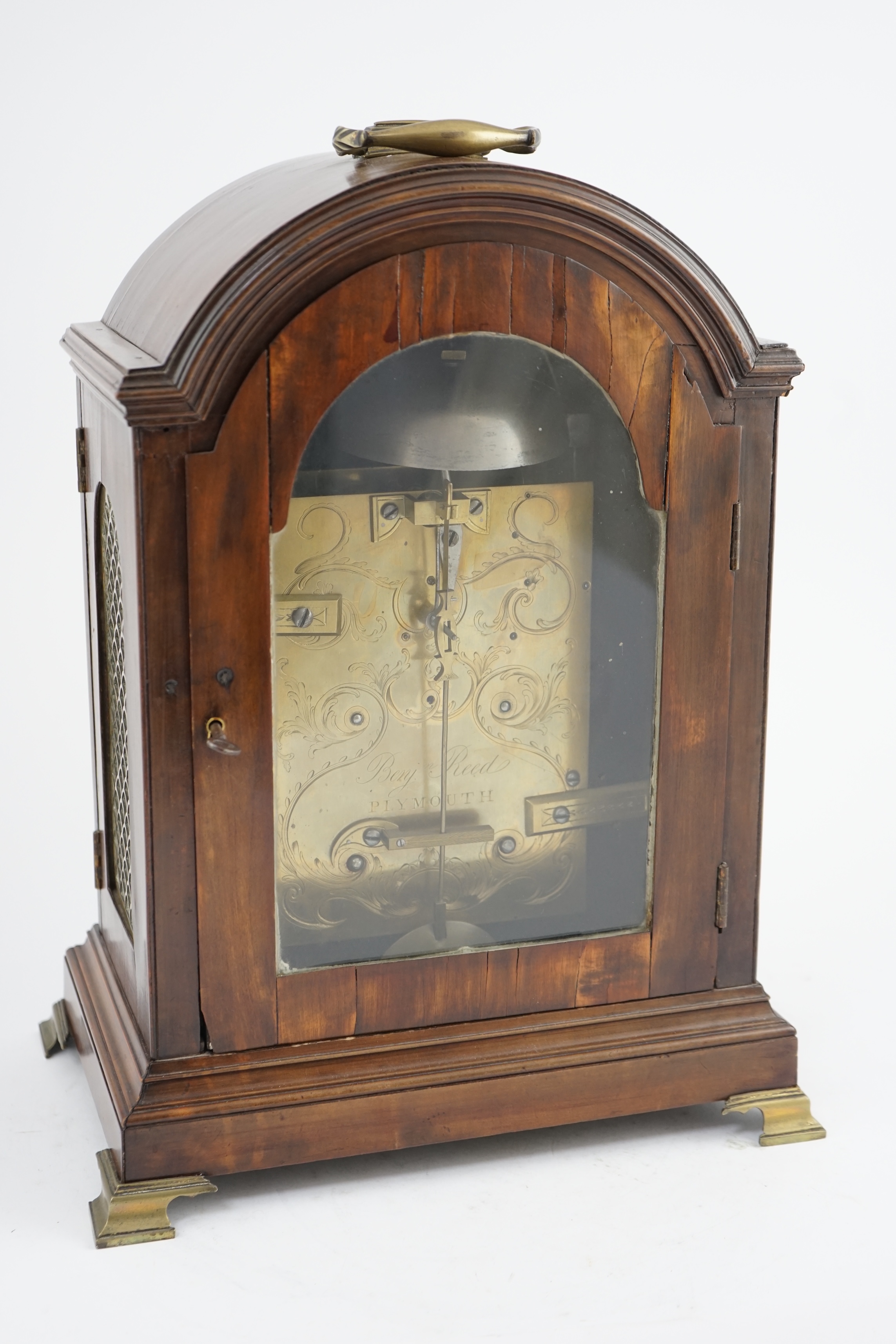 Benjamin Reed of Plymouth. A George III pearwood bracket clock